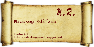 Micskey Rózsa névjegykártya